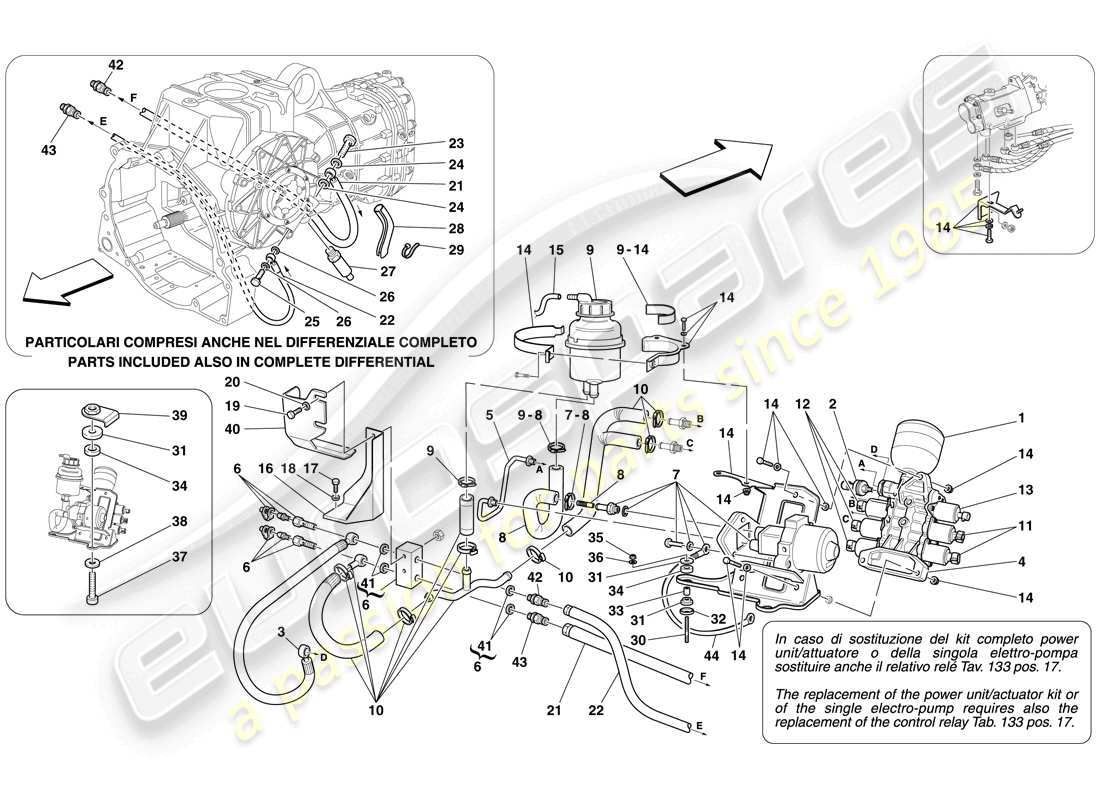 ferrari f430 scuderia (europe) power unit and tank part diagram