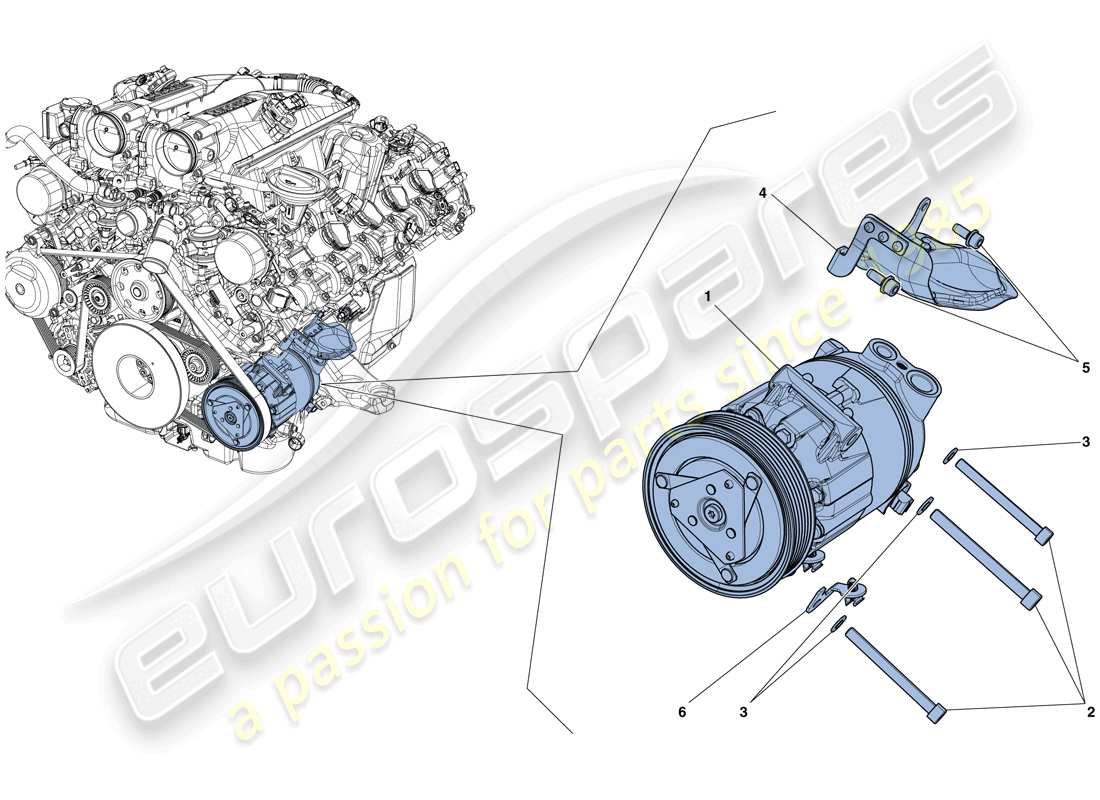 ferrari california t (usa) ac system compressor parts diagram