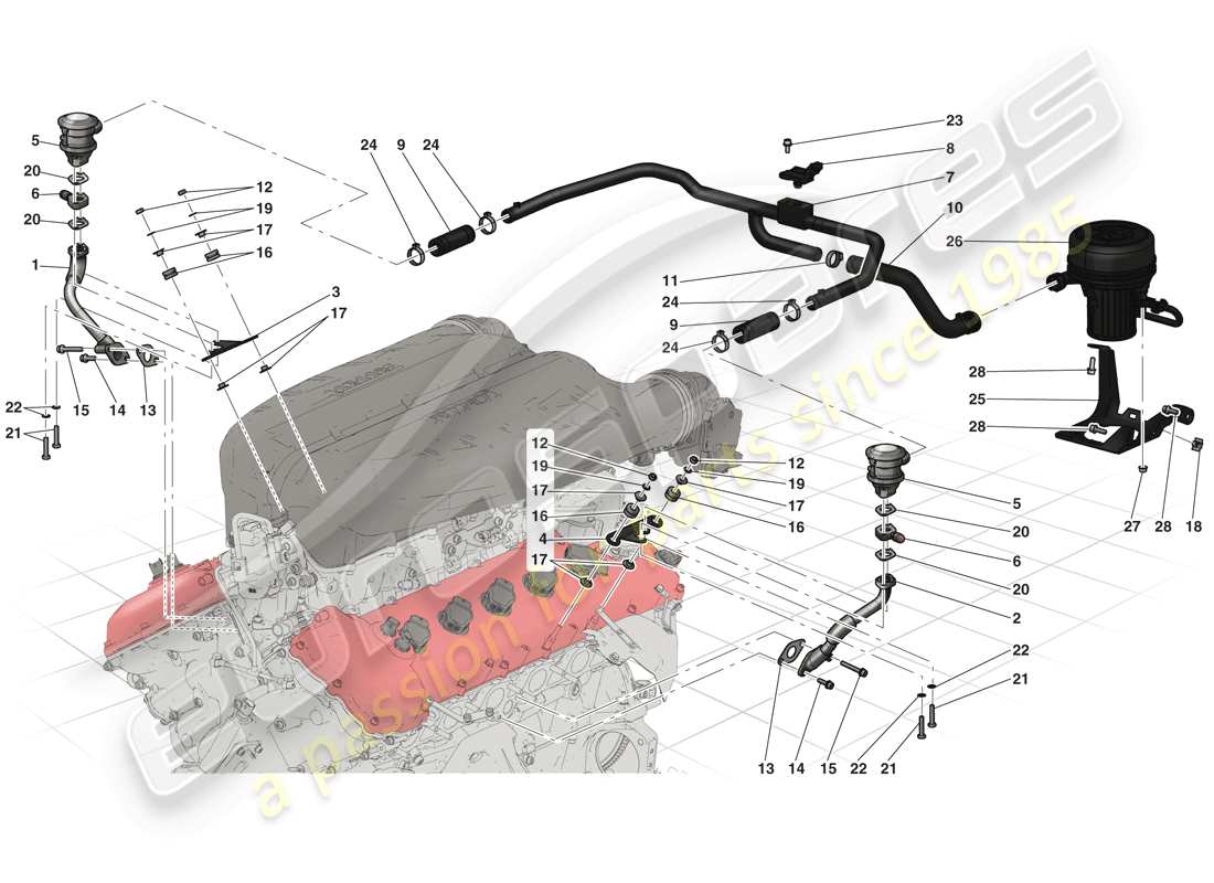 ferrari laferrari (europe) secondary air system parts diagram