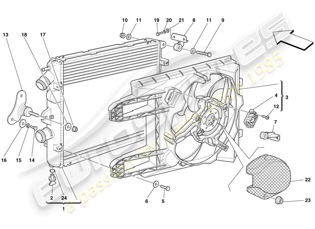 ferrari f430 scuderia (europe) cooling system radiators part diagram