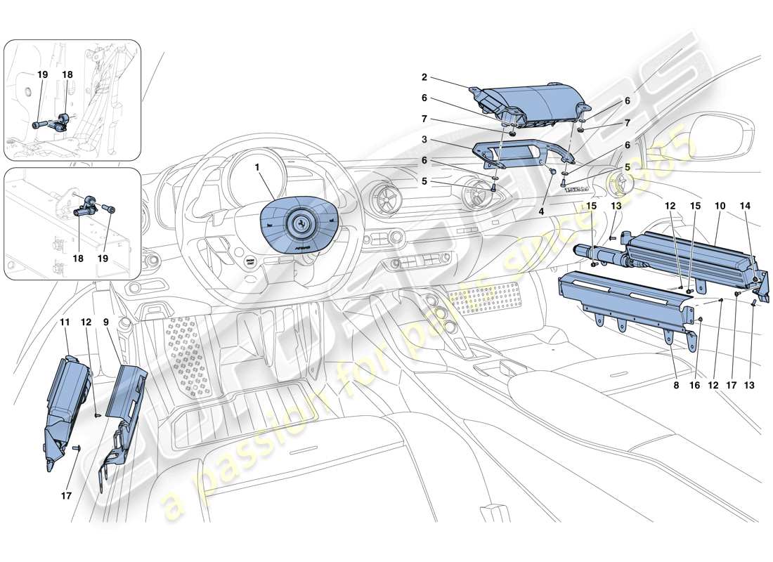ferrari 812 superfast (usa) airbags parts diagram