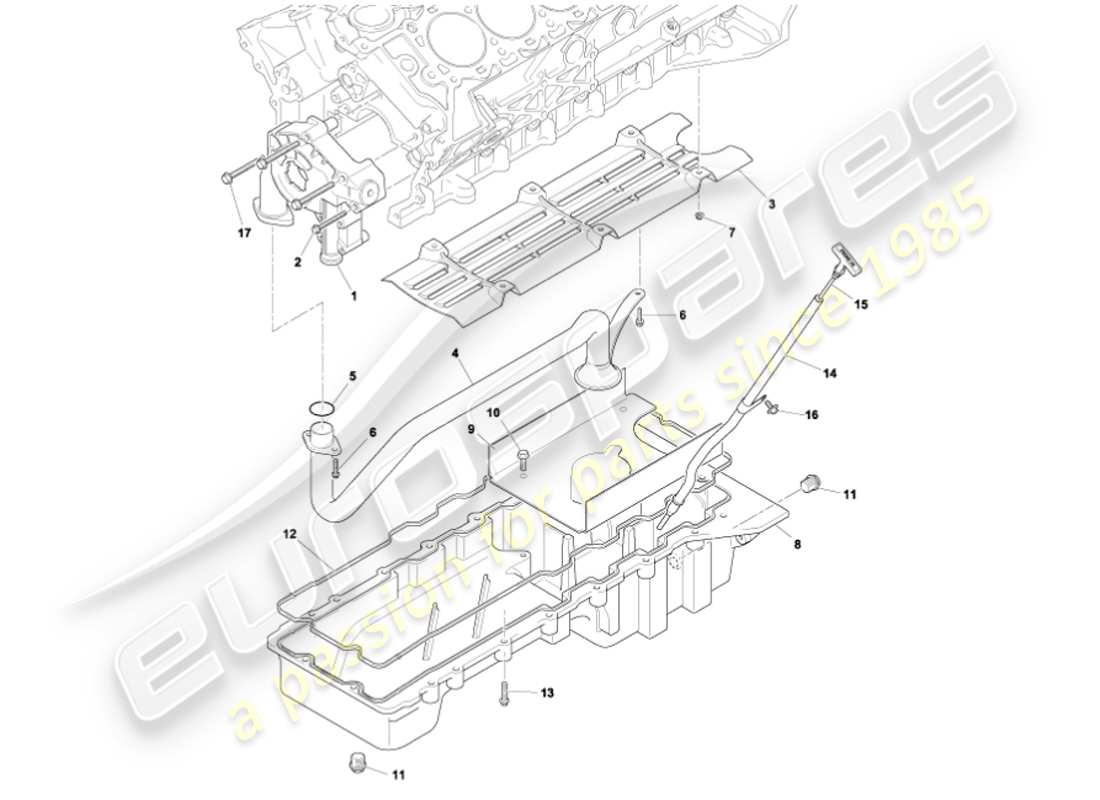 aston martin vanquish (2001) oil pump & sump part diagram