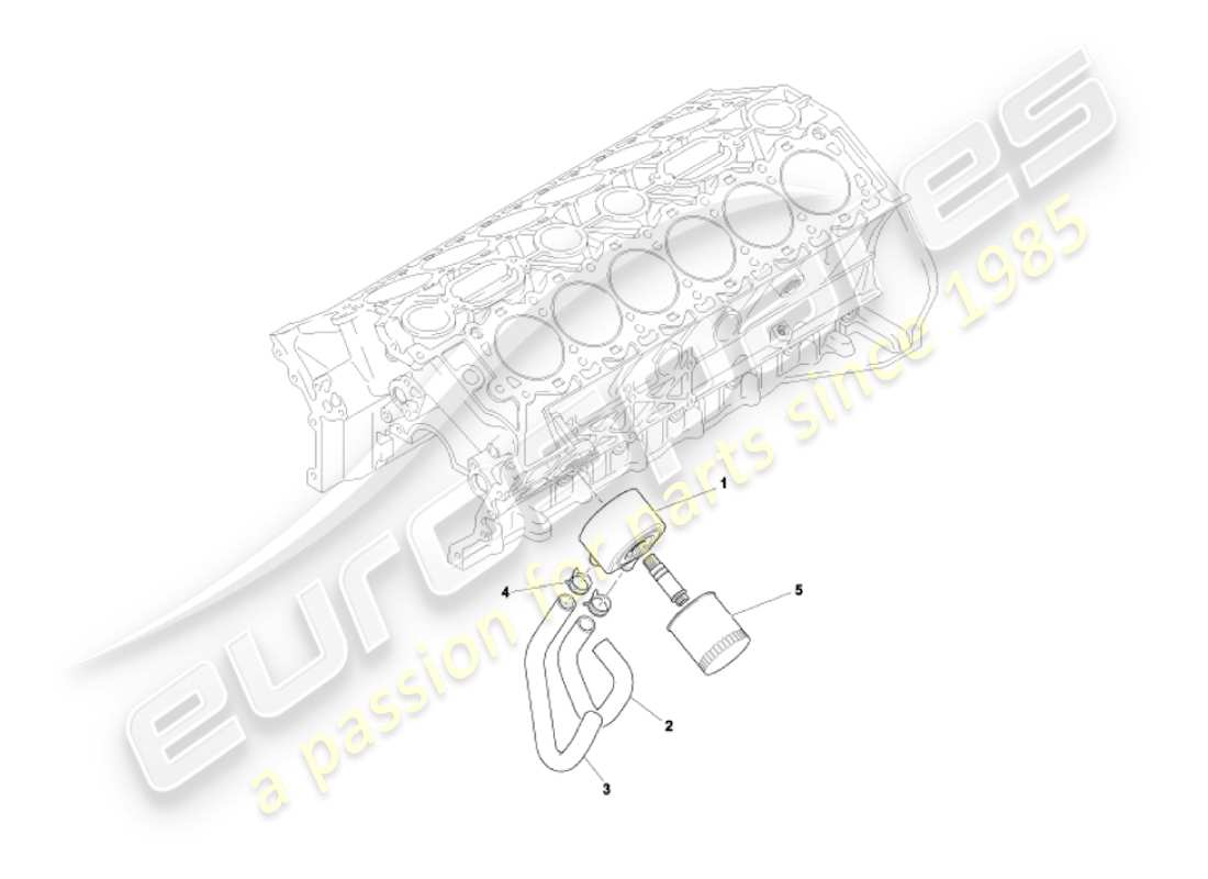 aston martin vanquish (2003) oil cooling system parts diagram