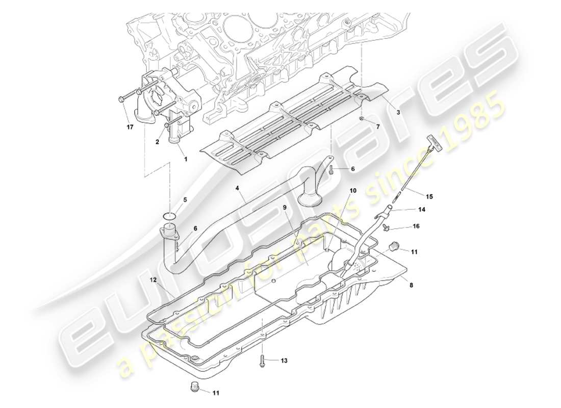 aston martin db7 vantage (2002) oil pump & sump part diagram
