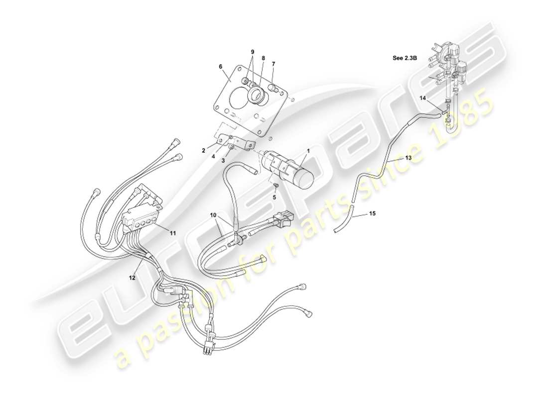 aston martin db7 vantage (2002) vacuum system part diagram