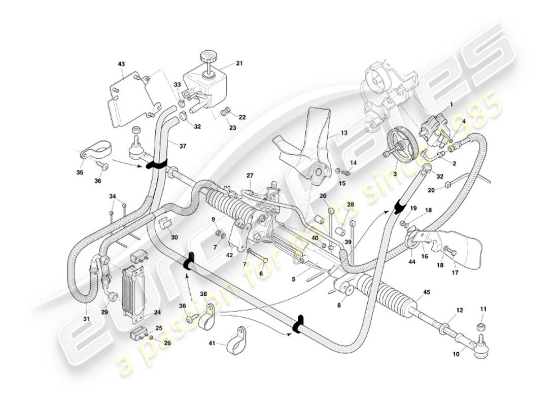aston martin db7 vantage (2003) power steering part diagram