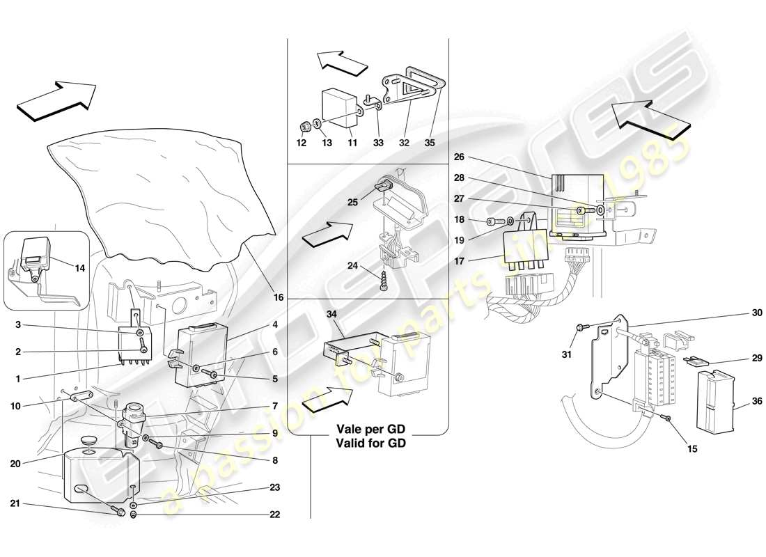 a part diagram from the Ferrari F430 Scuderia (RHD) parts catalogue