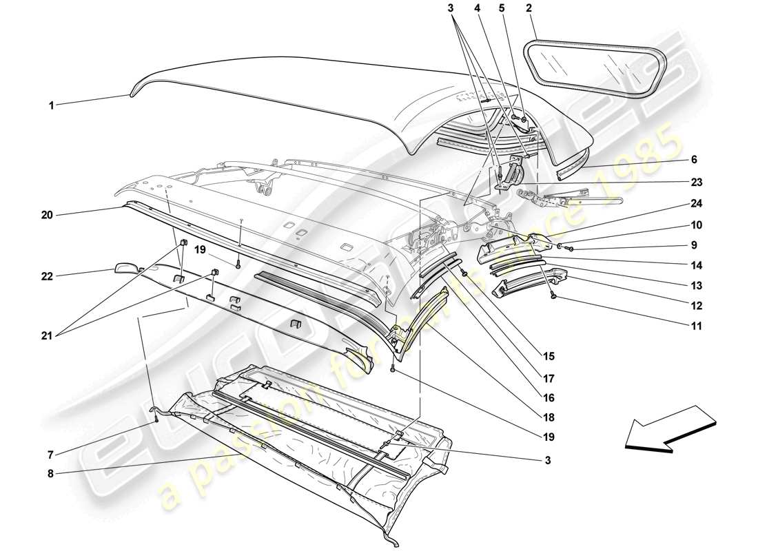 a part diagram from the ferrari f430 scuderia (europe) parts catalogue