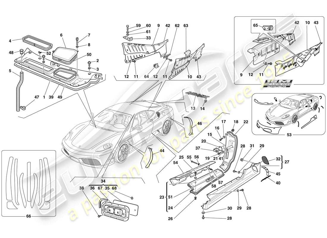 a part diagram from the ferrari f430 scuderia (europe) parts catalogue
