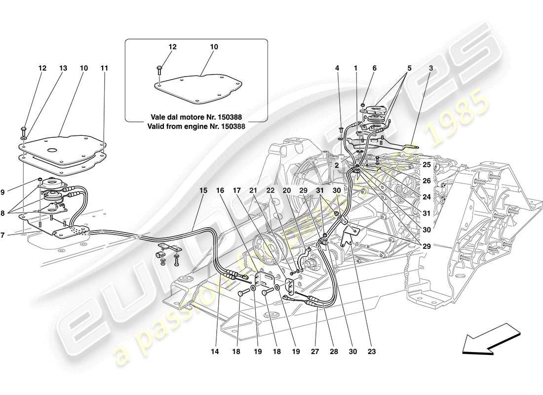 a part diagram from the ferrari california (rhd) parts catalogue