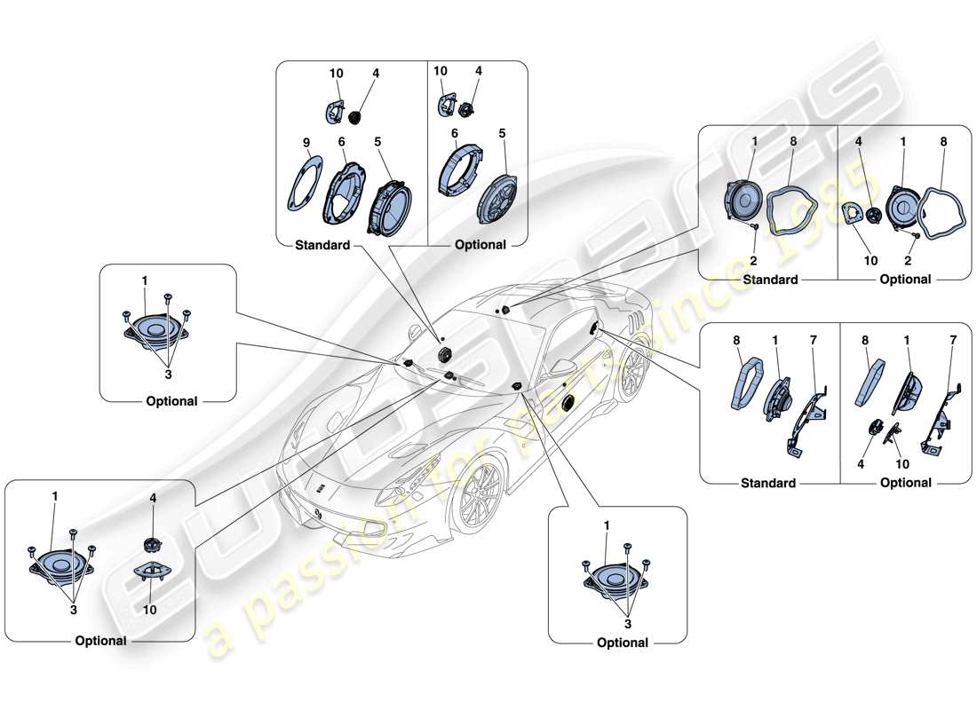 a part diagram from the Ferrari F12 TDF (Europe) parts catalogue