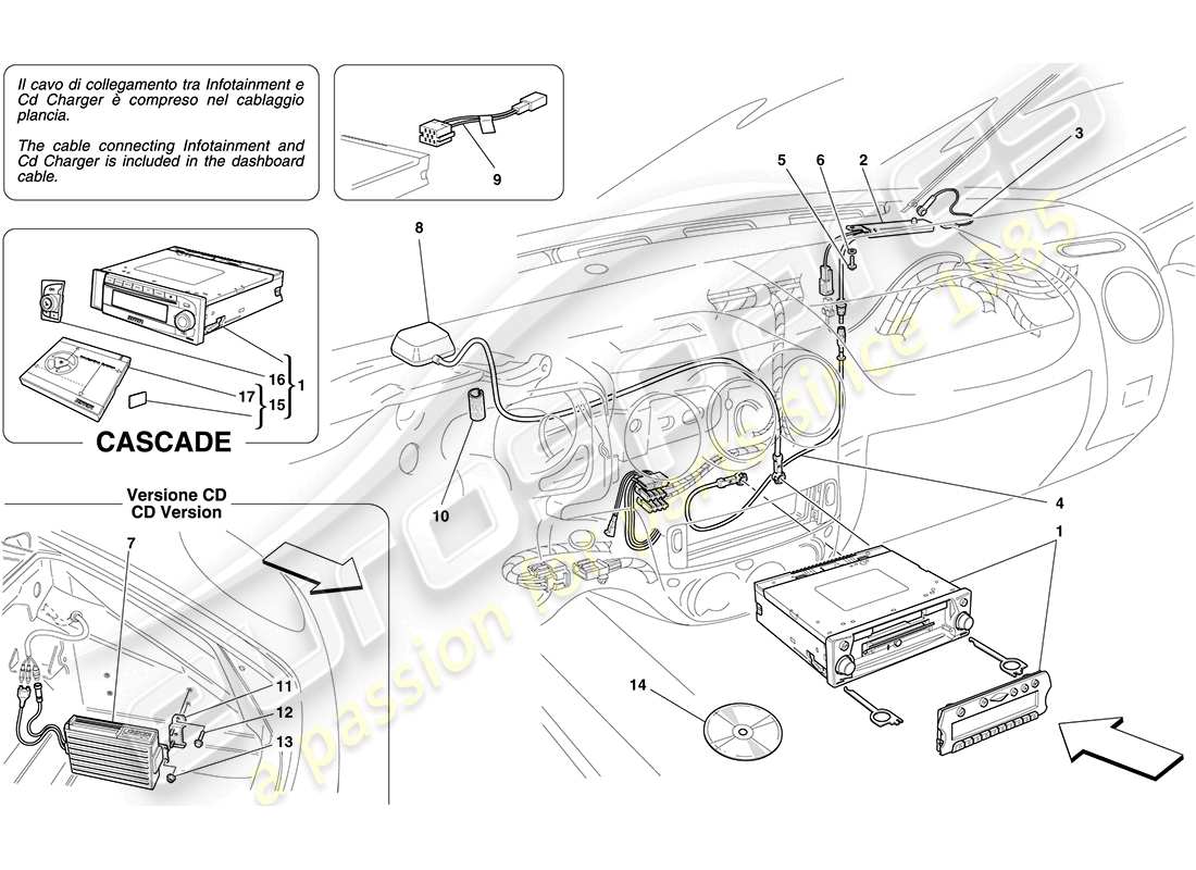 a part diagram from the ferrari f430 coupe (usa) parts catalogue