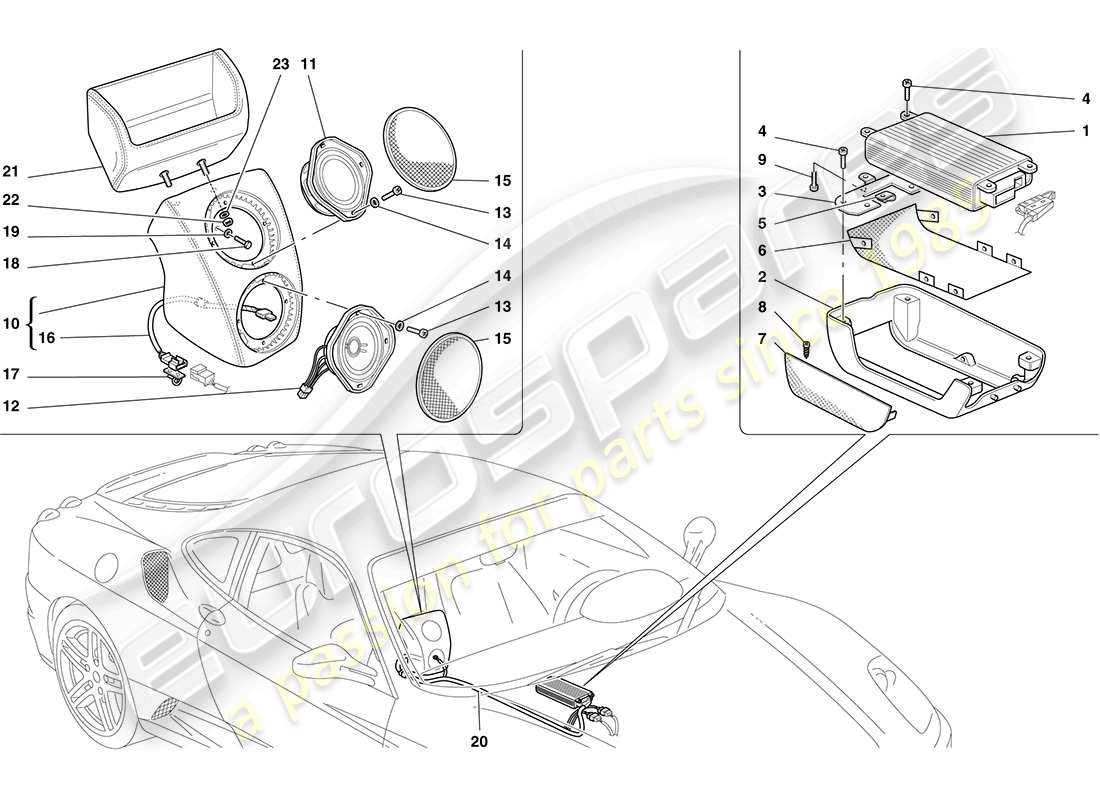 a part diagram from the ferrari 430 parts catalogue