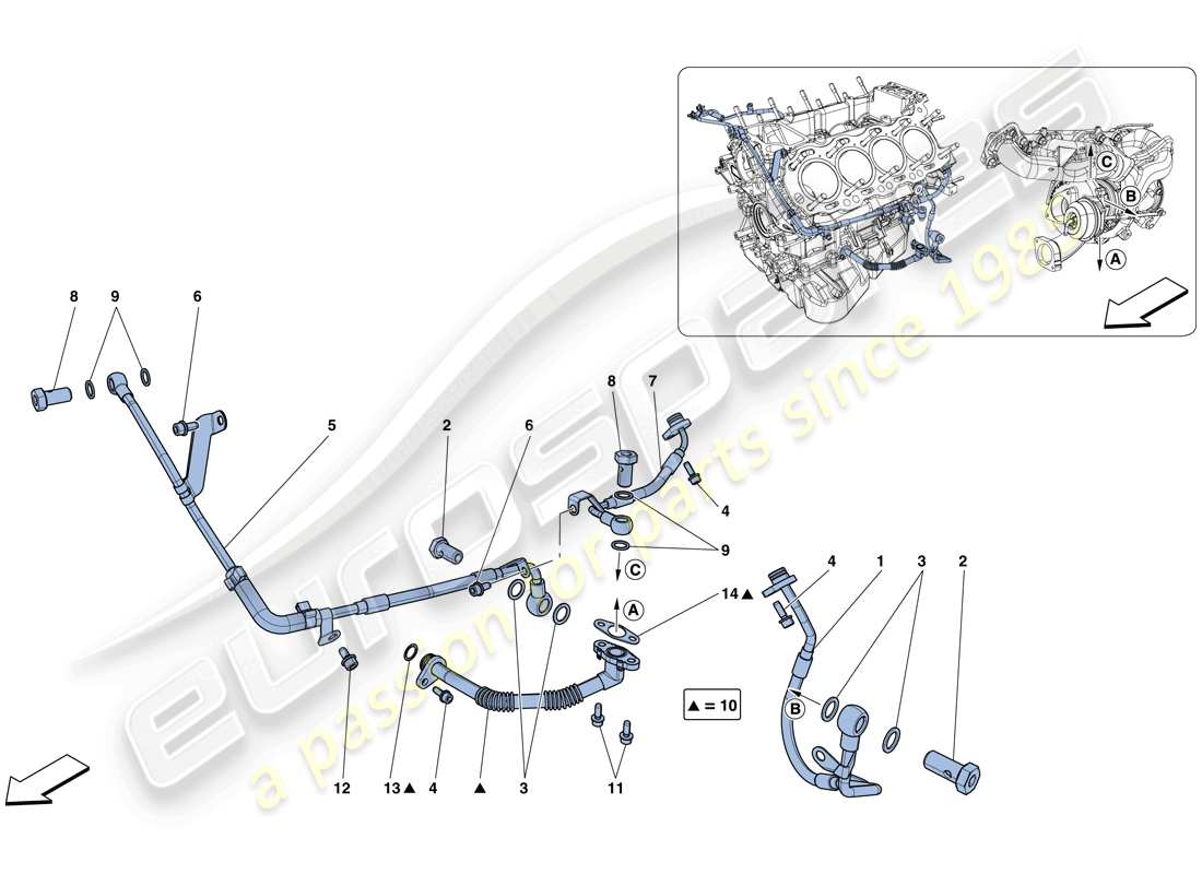 a part diagram from the ferrari gtc4 parts catalogue