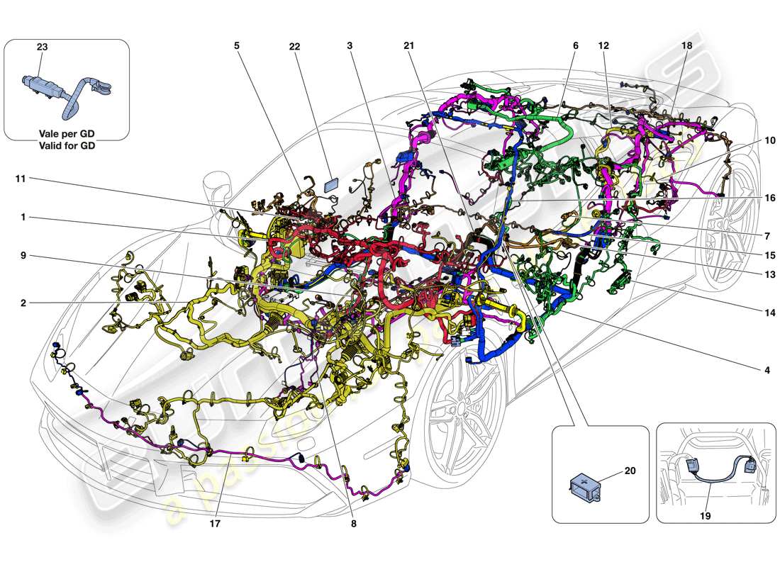 a part diagram from the Ferrari 488 Spider (USA) parts catalogue