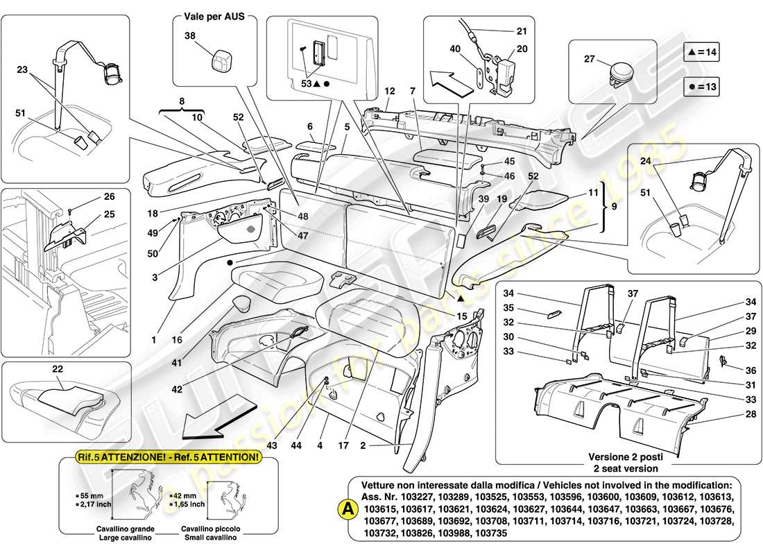 a part diagram from the ferrari california parts catalogue