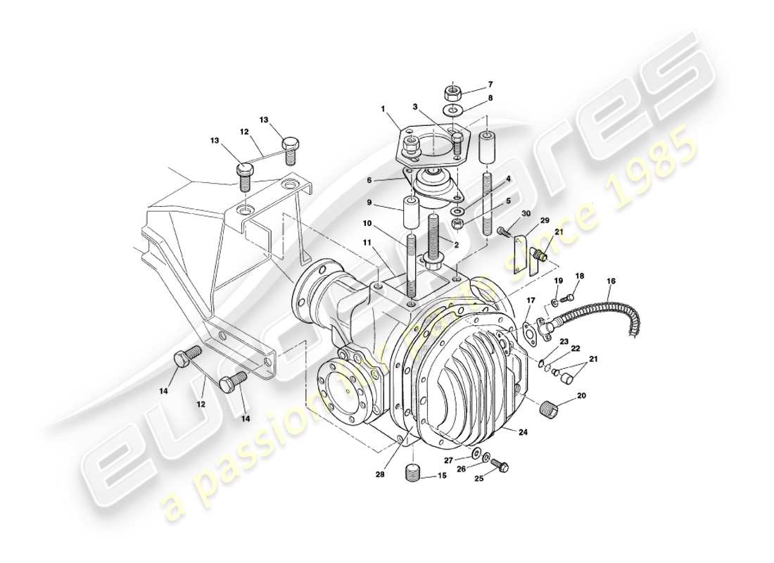 a part diagram from the aston martin v8 coupe parts catalogue
