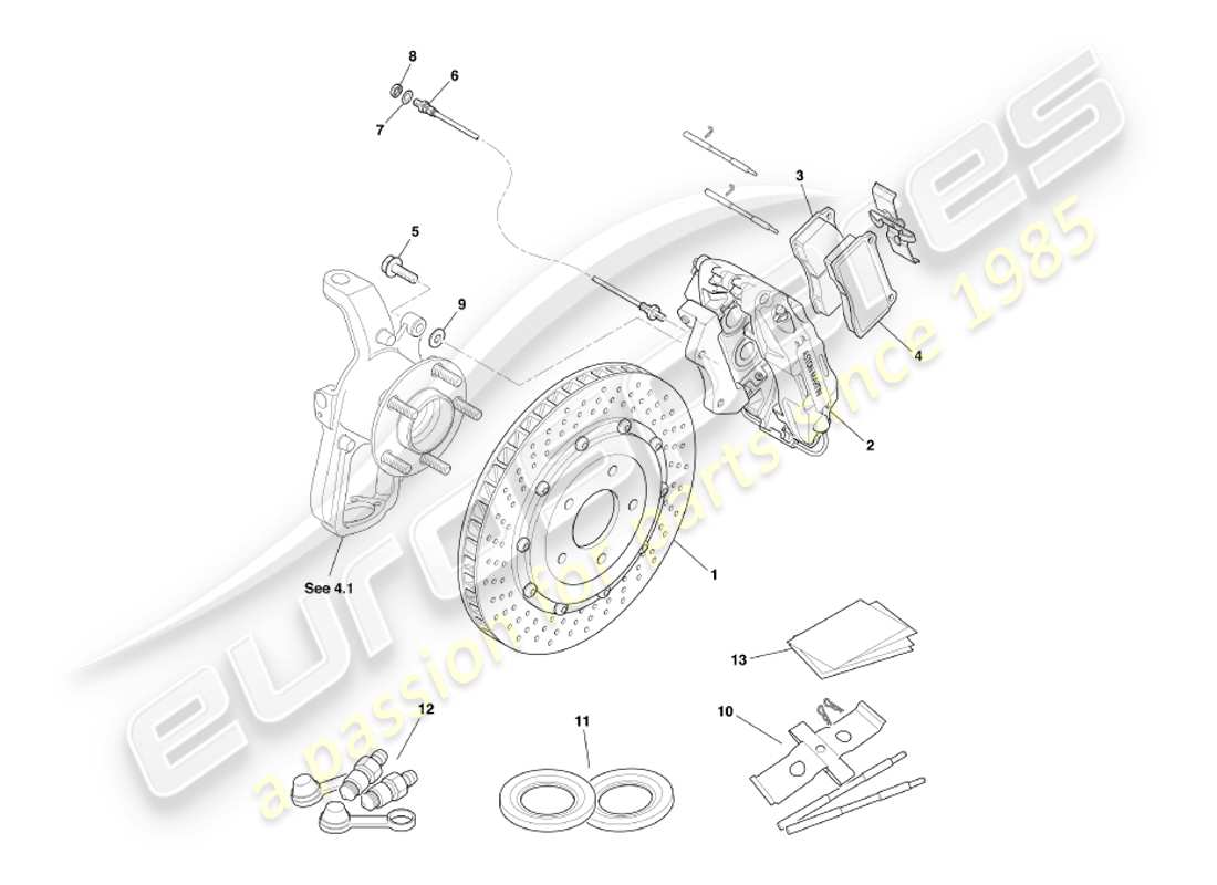 a part diagram from the aston martin db7 vantage (2003) parts catalogue