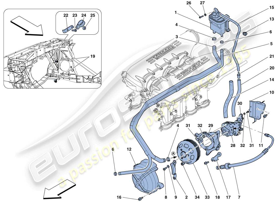 a part diagram from the ferrari 458 speciale aperta (usa) parts catalogue