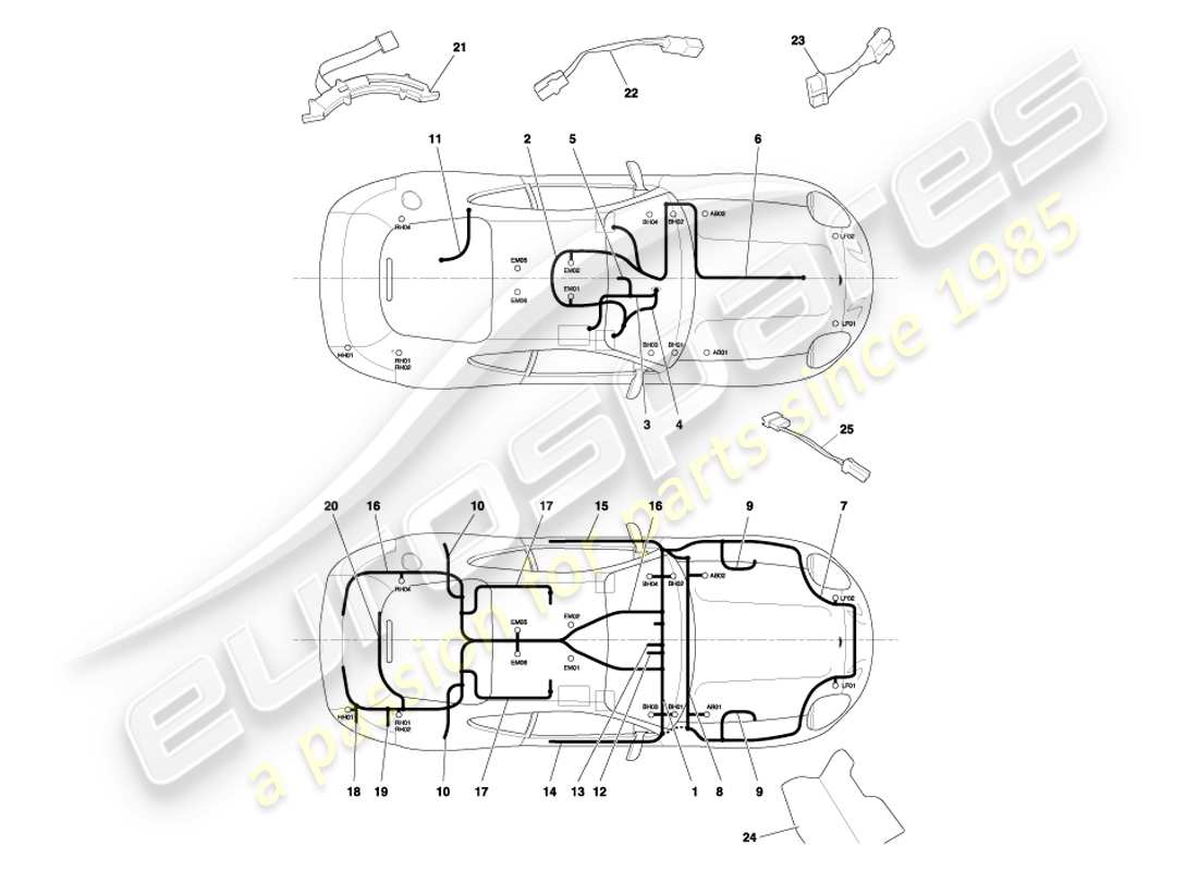 a part diagram from the aston martin db7 vantage (2002) parts catalogue