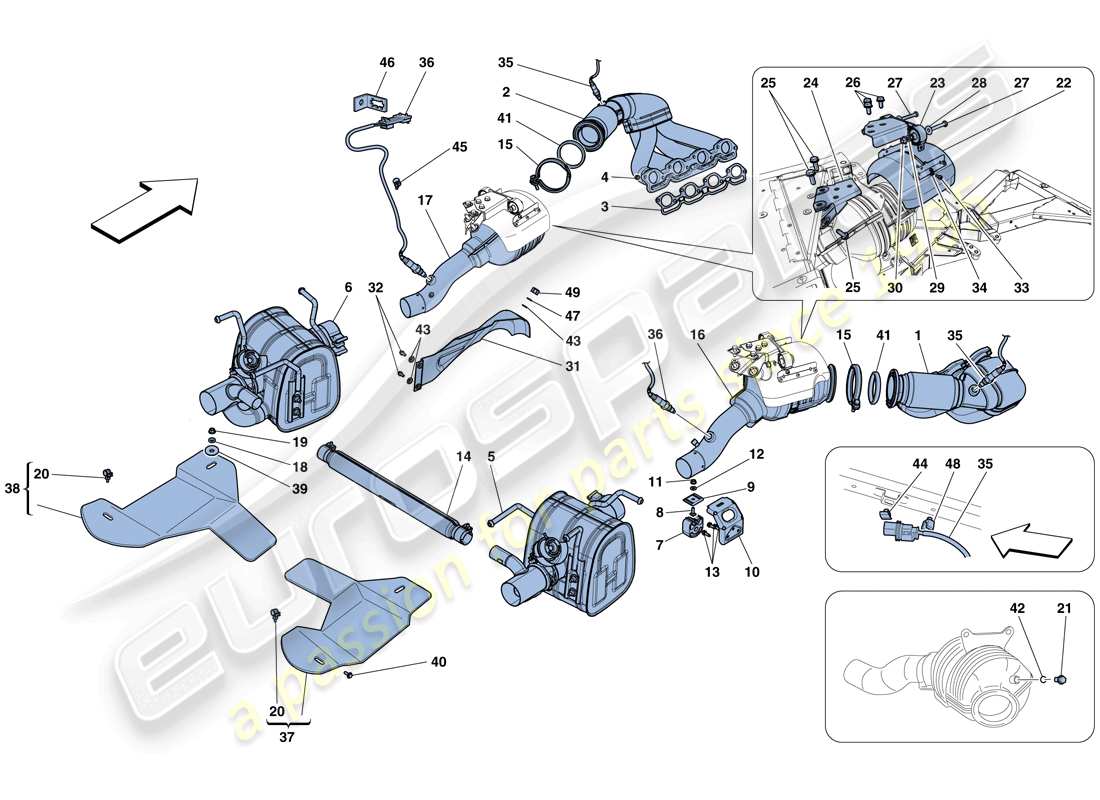 a part diagram from the ferrari 458 speciale (rhd) parts catalogue
