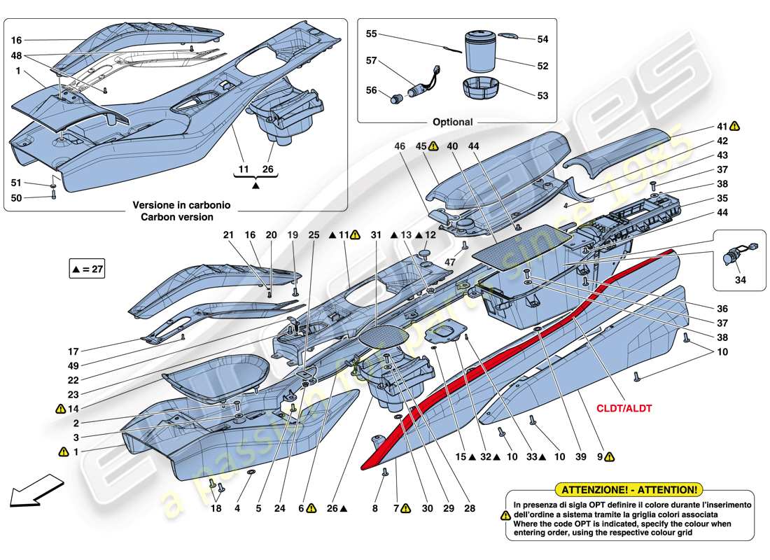 a part diagram from the ferrari 812 superfast (rhd) parts catalogue