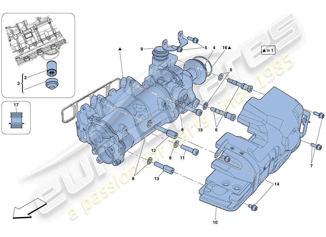a part diagram from the ferrari f12 tdf (rhd) parts catalogue