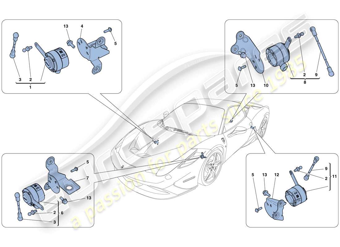 a part diagram from the ferrari 458 speciale (europe) parts catalogue