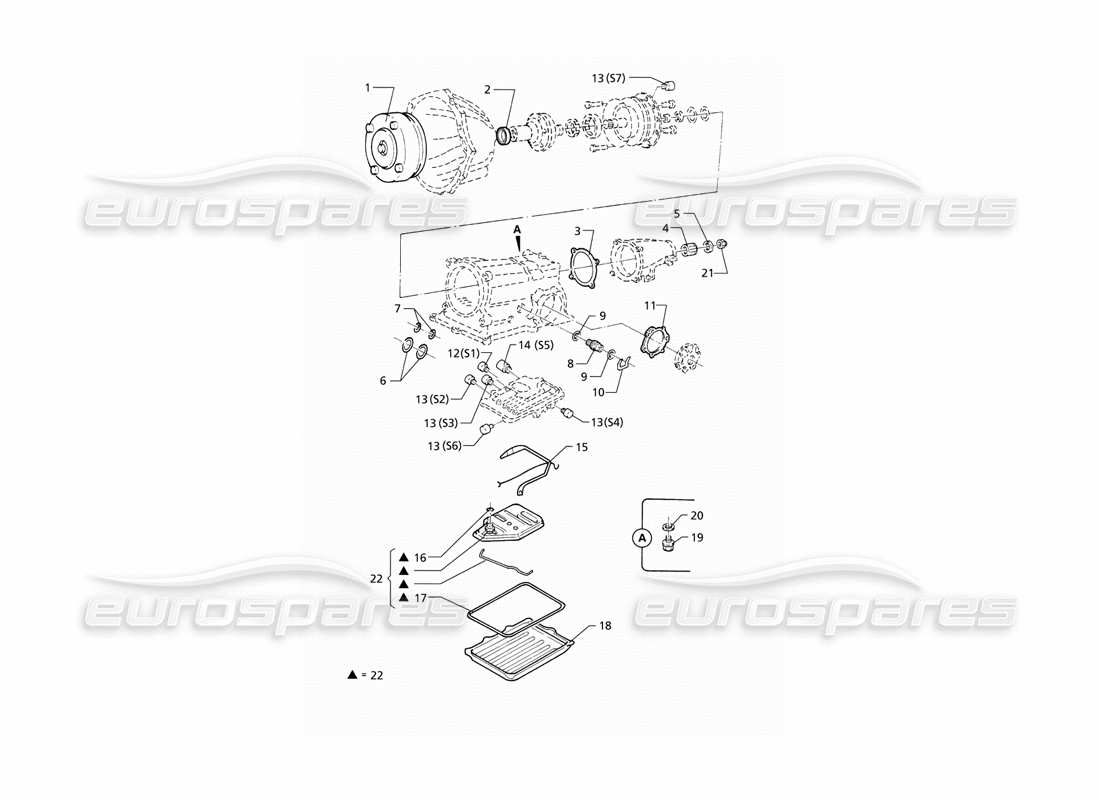 a part diagram from the maserati quattroporte (1996-2001) parts catalogue