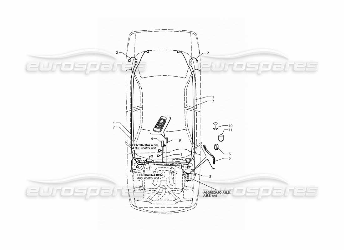 a part diagram from the maserati quattroporte (1996-2001) parts catalogue