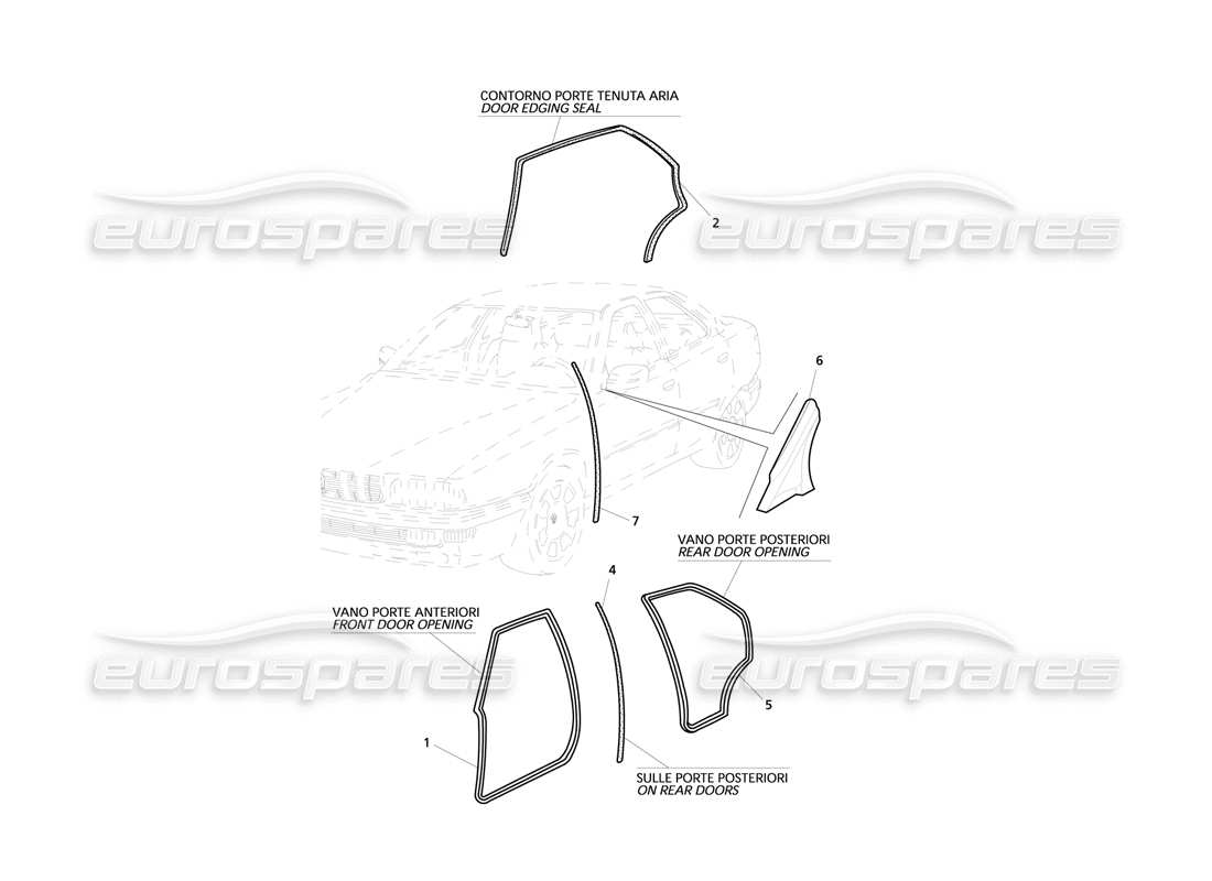 a part diagram from the maserati quattroporte (1996-2001) parts catalogue