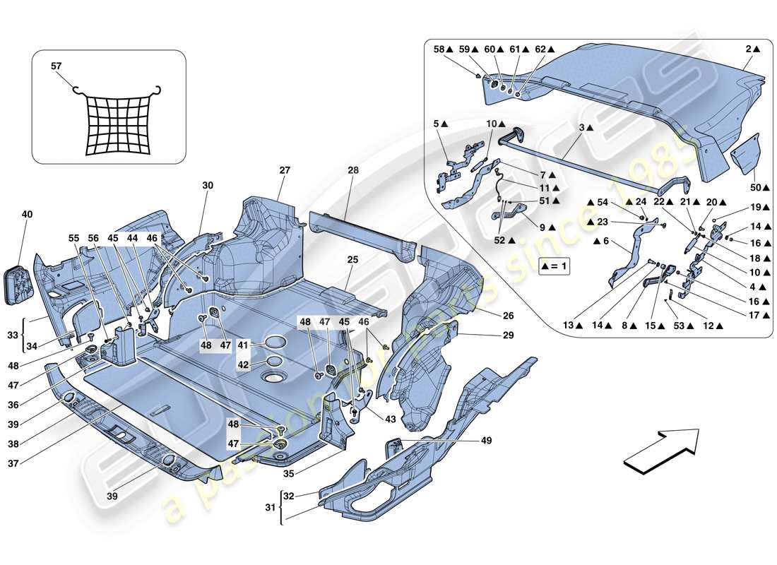 a part diagram from the ferrari california t (europe) parts catalogue
