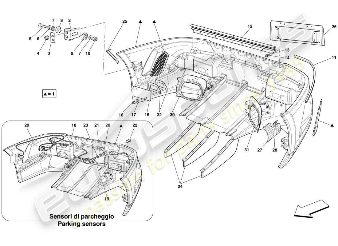 a part diagram from the ferrari 599 parts catalogue
