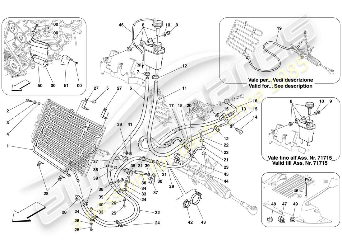 a part diagram from the Ferrari 612 Sessanta (USA) parts catalogue