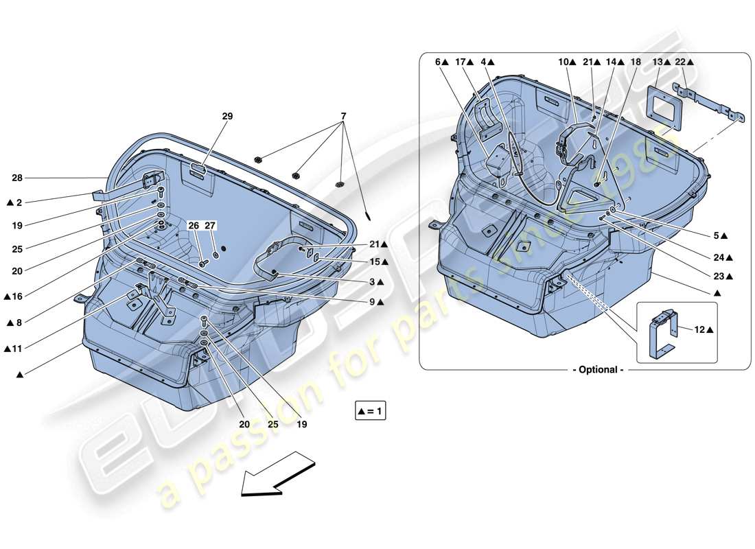 a part diagram from the ferrari 458 speciale (europe) parts catalogue