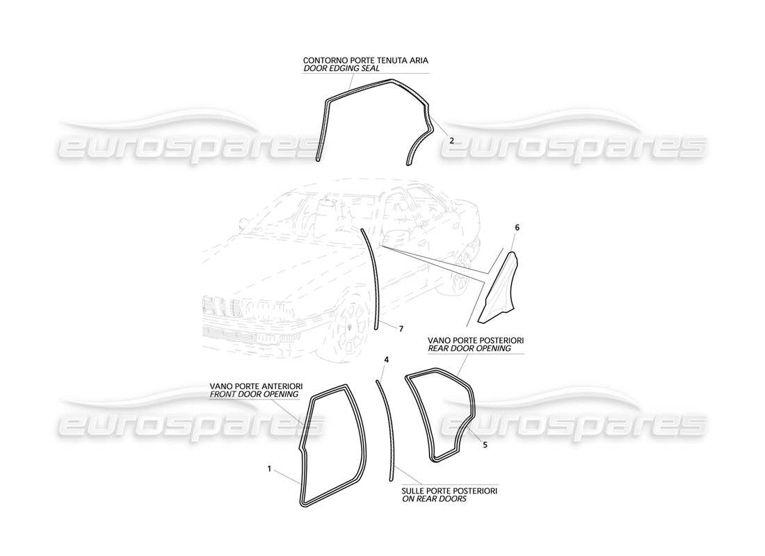 a part diagram from the maserati quattroporte (1996-2001) parts catalogue