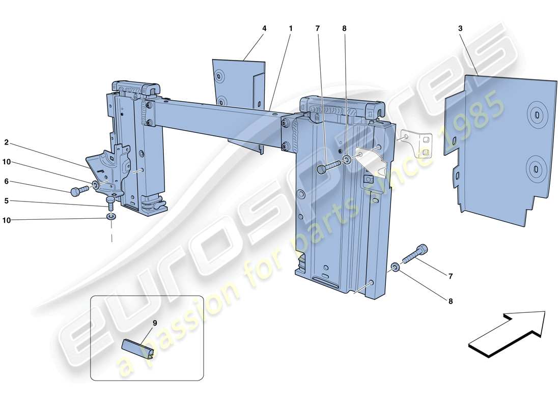 a part diagram from the ferrari california t (rhd) parts catalogue