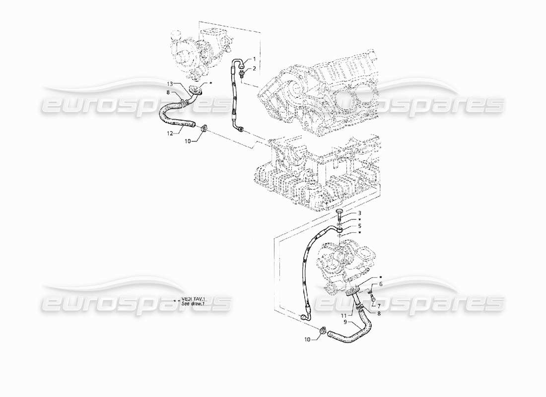 a part diagram from the maserati quattroporte (1996-2001) parts catalogue