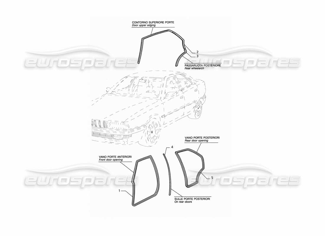 a part diagram from the maserati quattroporte (1996-2001) parts catalogue