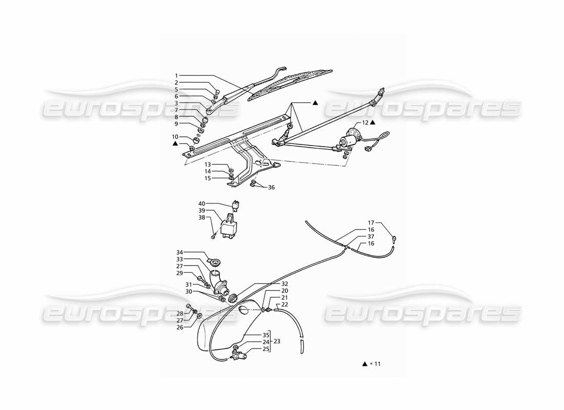a part diagram from the maserati ghibli (1993-1995) parts catalogue