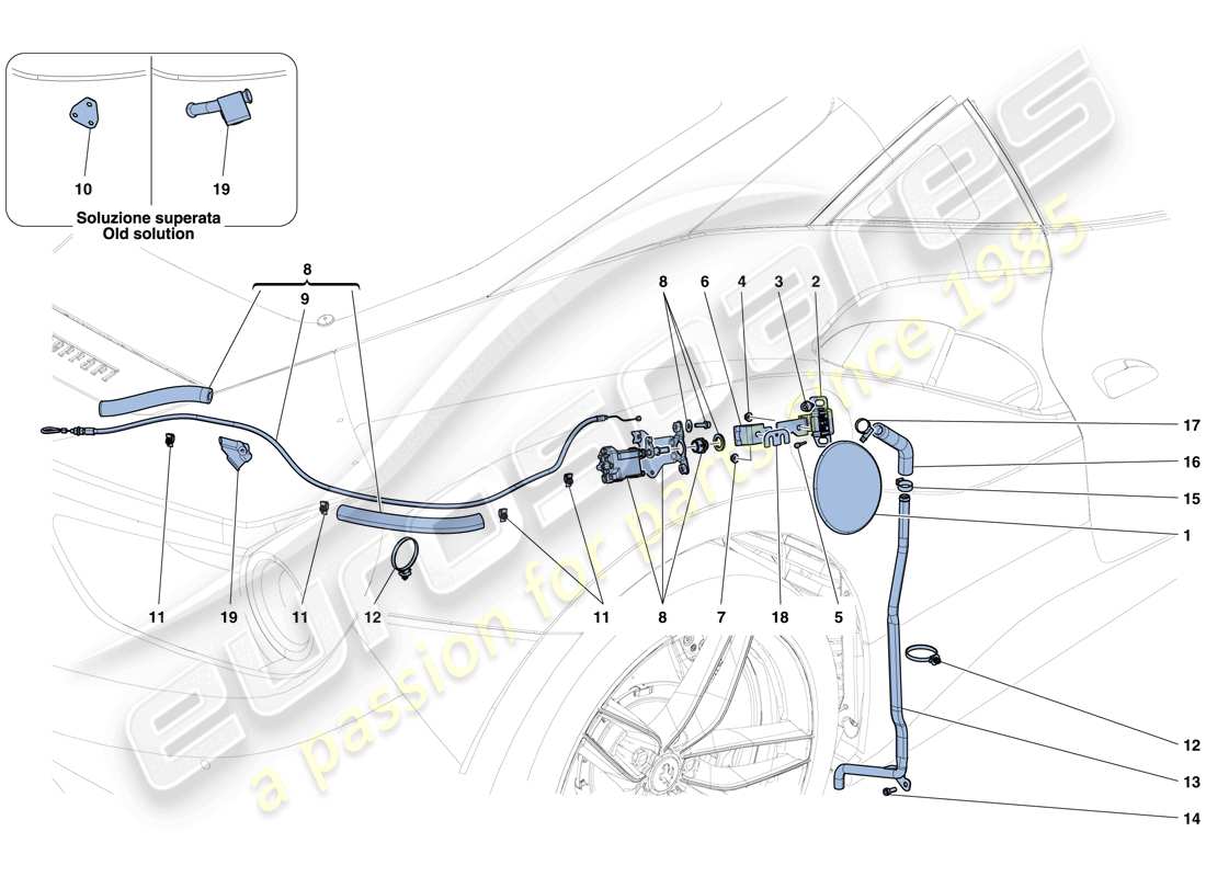 a part diagram from the Ferrari 488 GTB (Europe) parts catalogue