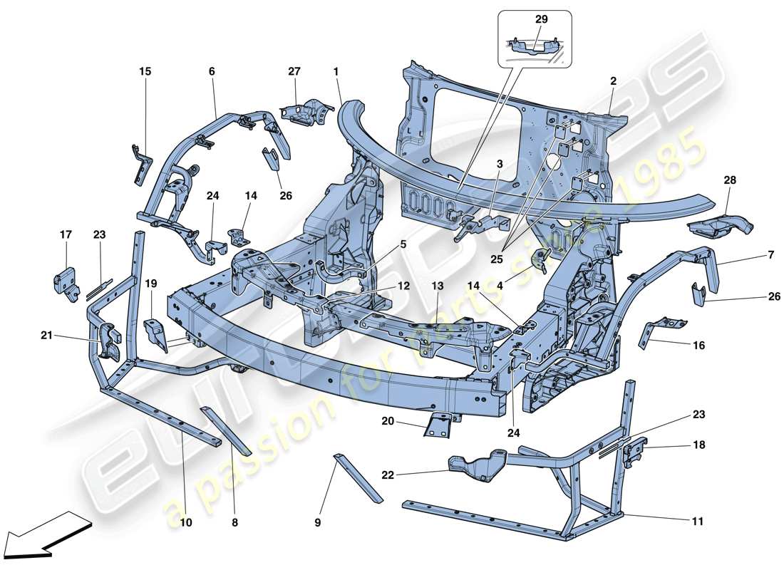 a part diagram from the ferrari 488 parts catalogue