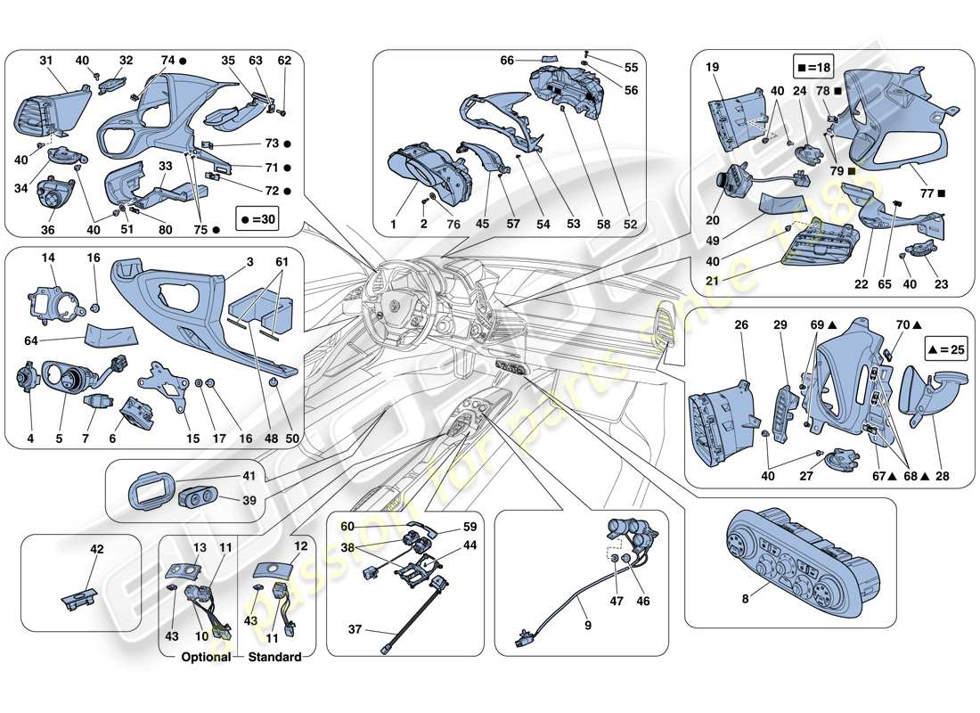 a part diagram from the ferrari 458 parts catalogue