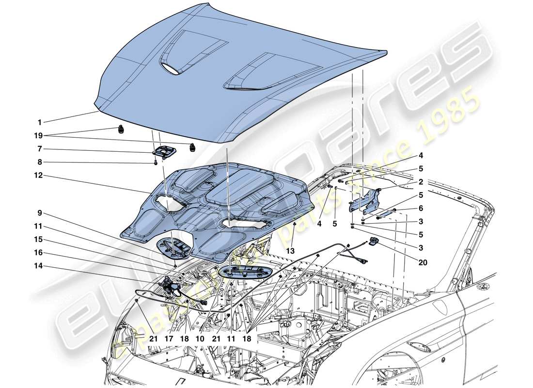 a part diagram from the ferrari california parts catalogue