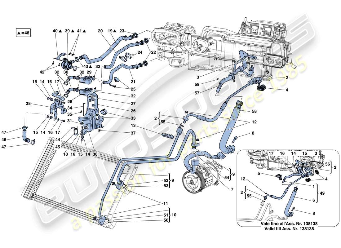 a part diagram from the ferrari california parts catalogue