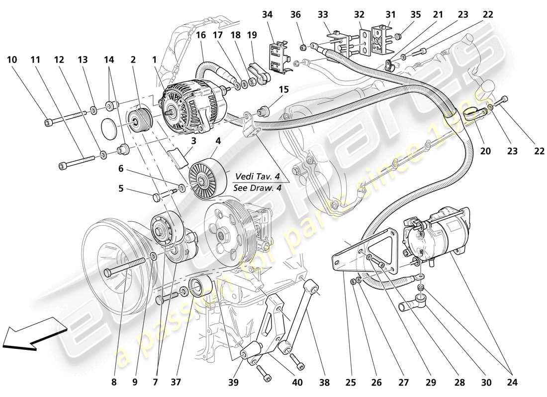 a part diagram from the Maserati Trofeo parts catalogue