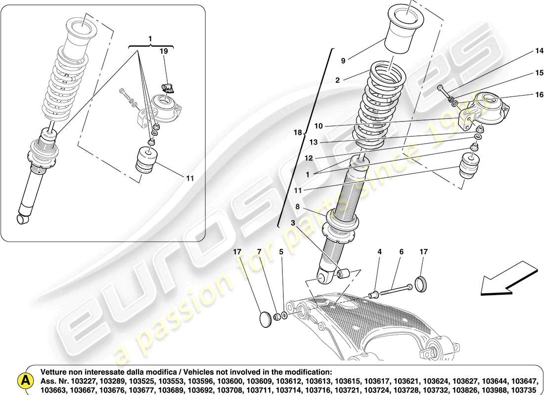 a part diagram from the ferrari california parts catalogue