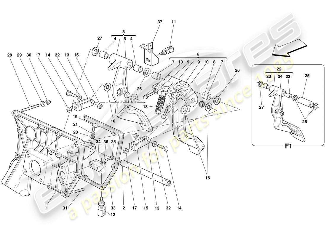 a part diagram from the ferrari f430 spider (usa) parts catalogue