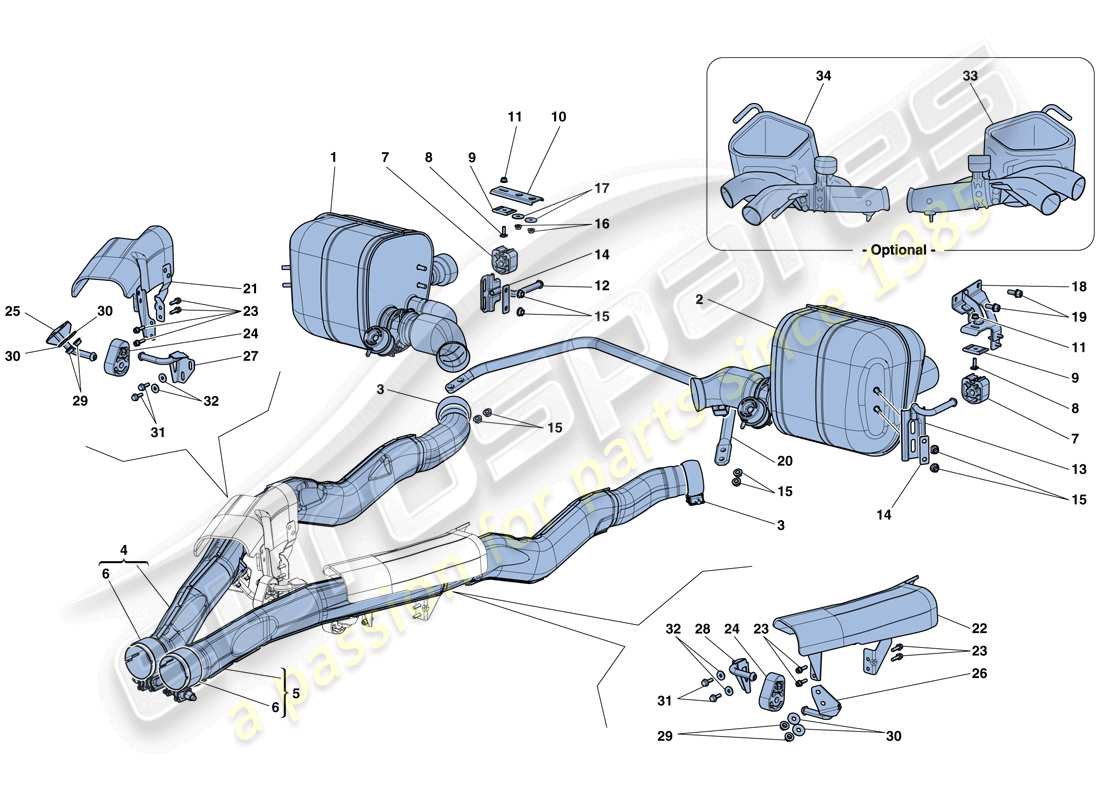 a part diagram from the ferrari california parts catalogue