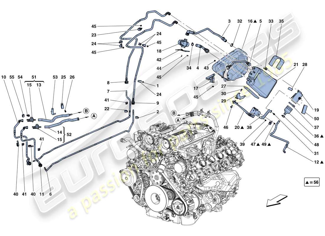 a part diagram from the ferrari california parts catalogue